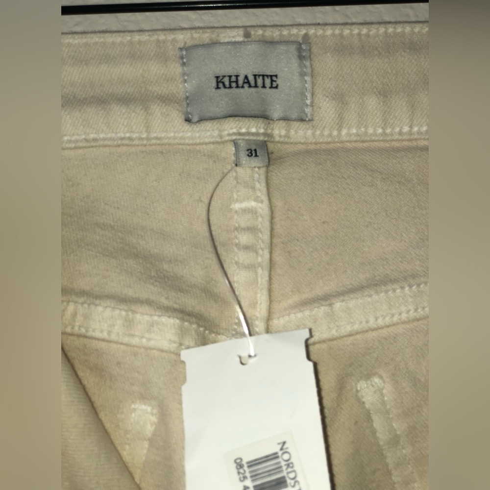 Khaite Cream Straight-Leg ankle slight flare Jeans - Picture 3 of 8